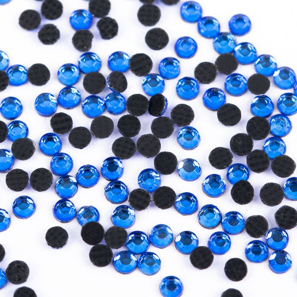 Стразы клеевые акрил 1.9-2.1 мм, 144 шт, SS06 т.голубой (capri blue), Zlatka RS/144