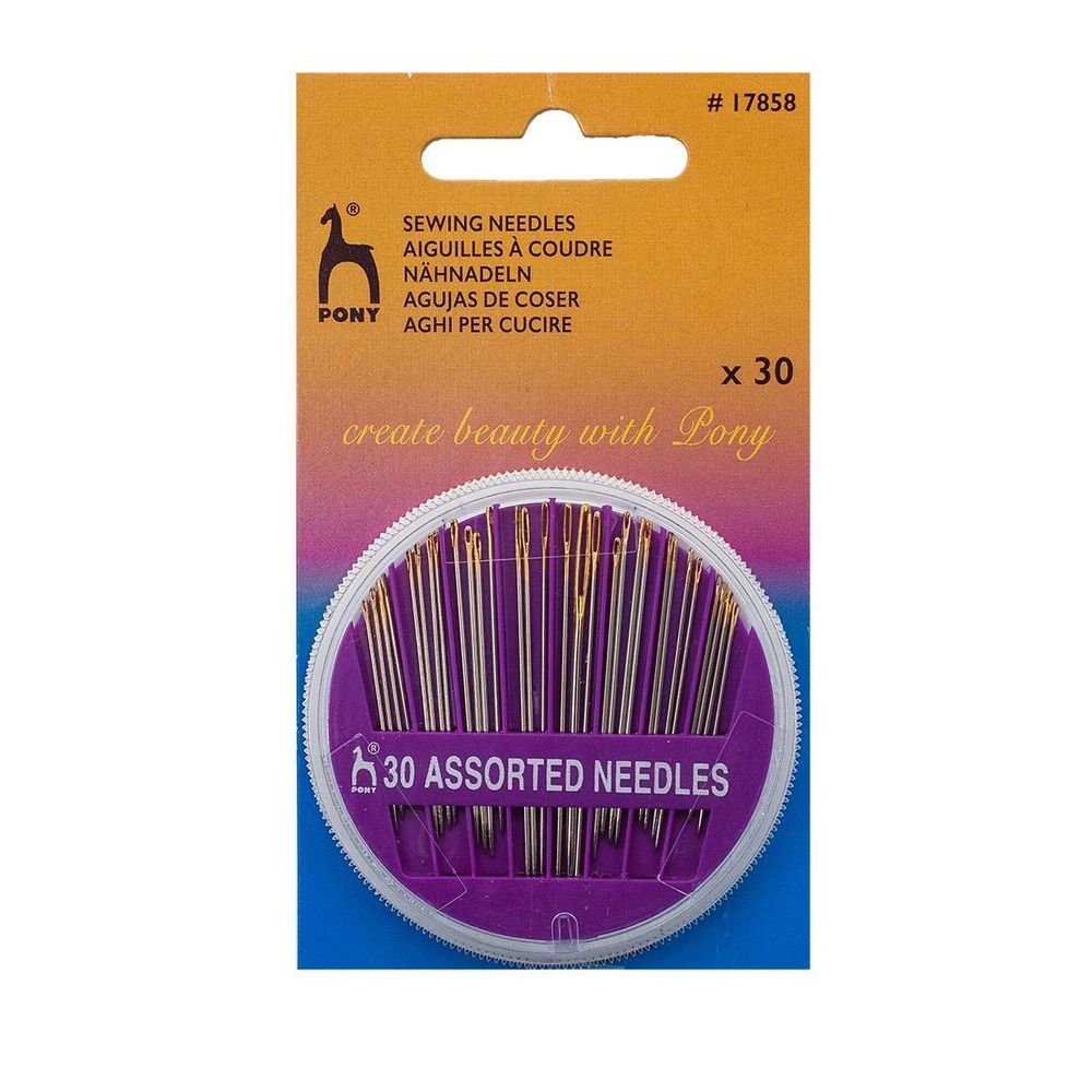 Иглы ручные для шитья и вышивания, 30 шт, в розетке, Pony