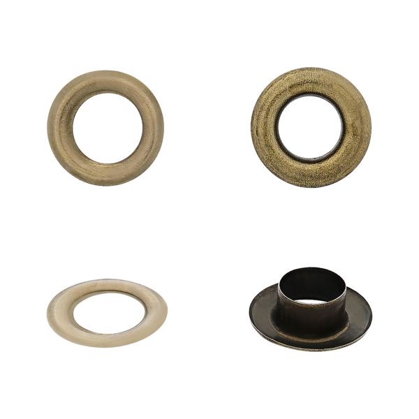 Люверсы металл ⌀_7.3 мм (внутр.), h5.41 мм (внутр.), №5, металл, уп.≈1000 шт, New Star, антик