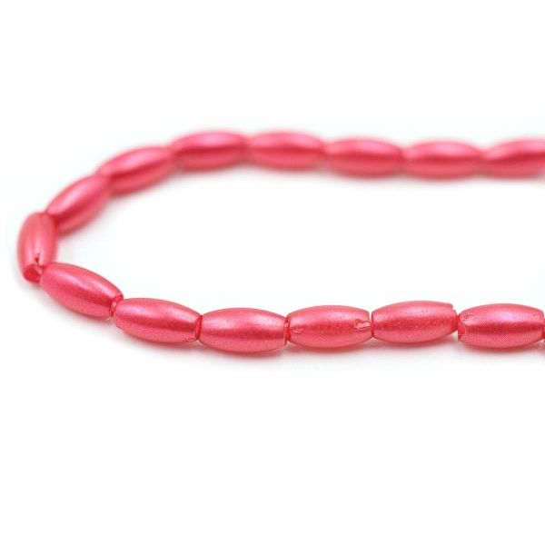 Бусины пластик (жемчуг) 3х6 мм, 15 г, Astra&Craft, J530 красный