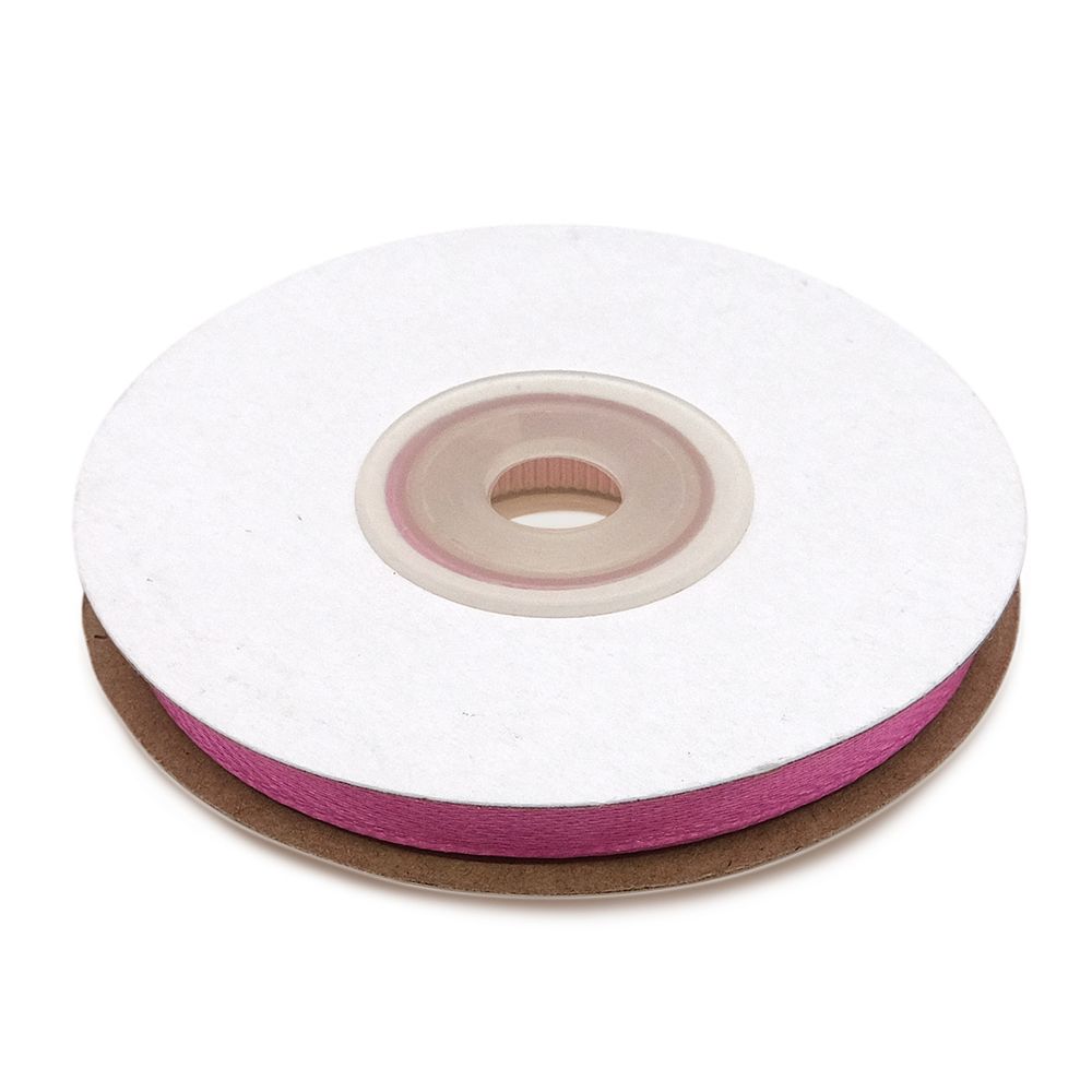 Лента атласная 1-сторонняя 6.0 мм / 22.86±1 метров, 023 светлая фуксия, Globus