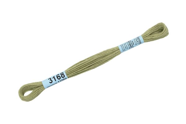 Мулине Gamma 100% хлопок, цв.3168 бл.зеленый, 24 мотка по 8 метров