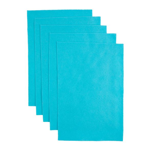 Фетр листовой 1 мм, 20х30 см, 5 шт, 028 голубой, Blitz FKC10-20/30