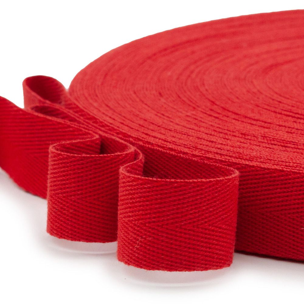 Тесьма (лента) киперная п/э+виск. 22 мм / 50 метров, 07-1019 (13 красный)