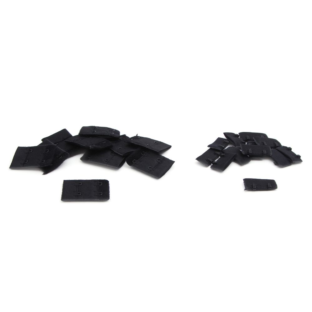 Застежки для бюстгальтера текстильные 2х2, 32 мм, черный, 2К/50, 10 шт, Arta