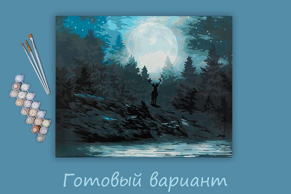 Картина по номерам Фрея, Таинственная луна, 50х40 см