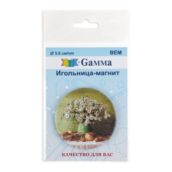 Игольница магнитная 5.6 см, №02 Букет ромашек, Gamma BEM