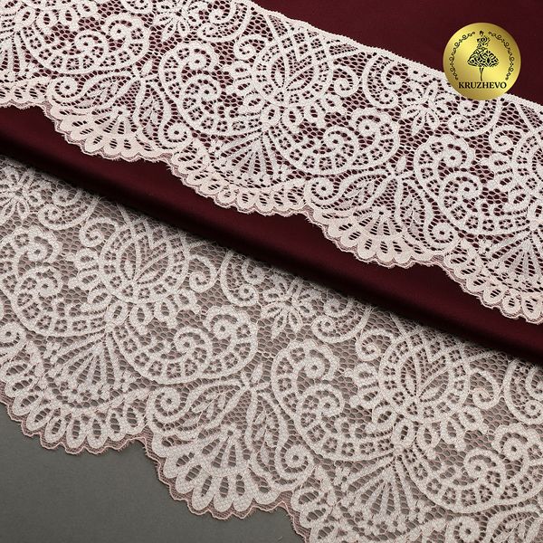 Кружево эластичное (стрейч) 110 мм, 40992PP цв.розовый, 3 метра, Kruzhevo