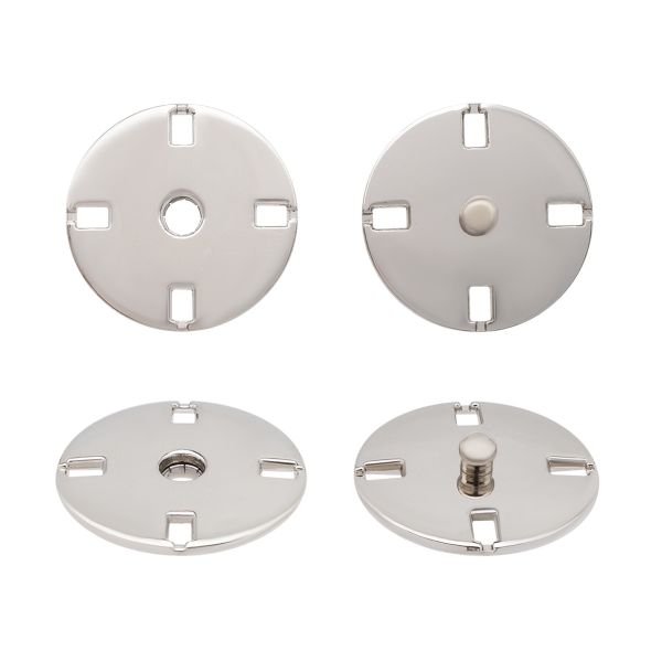 Кнопка пришивная металл ⌀21.0 мм, 10 шт, серебристый, KN13