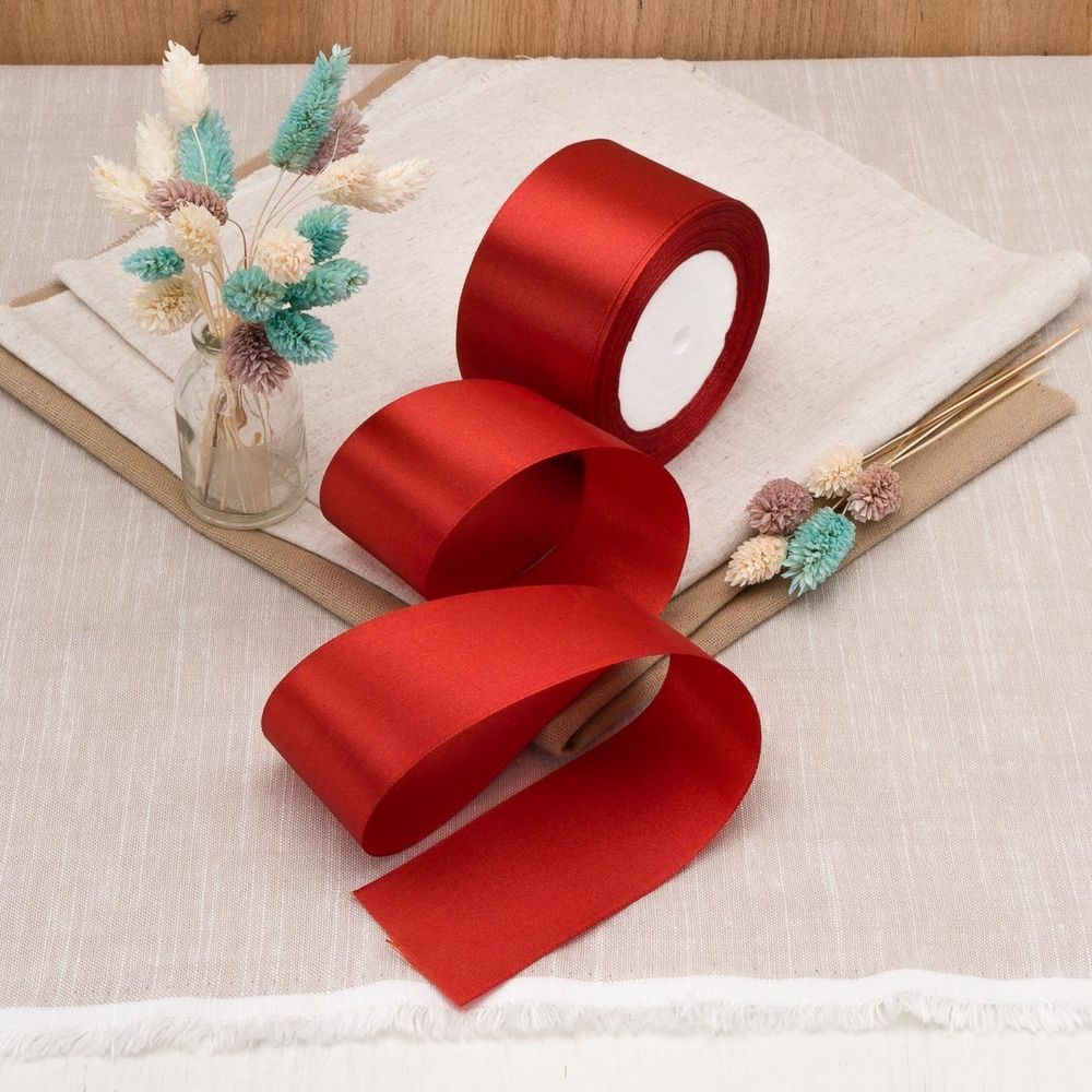 Лента атласная 1-сторонняя 50.0 мм / 22.86±1 метров, аналог 7730446, 139 темно-оранжевый, DDZ2401, Globus