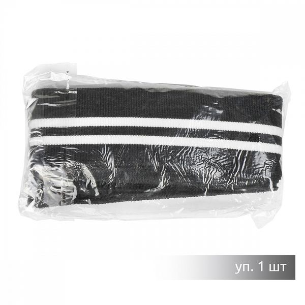 Подвяз (довяз) трикотажный 6.0х80 см, т.серый с белыми полосами, 100% п/э, 1 штука