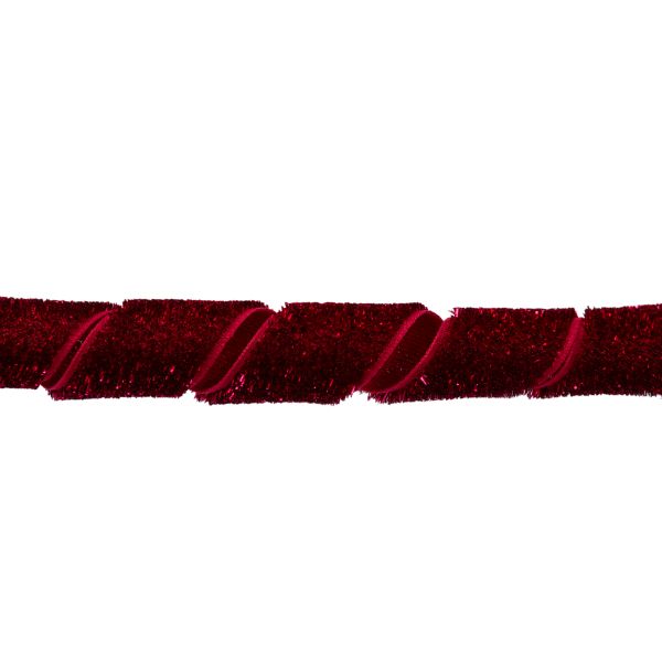 Лента бархатная (тесьма) 20.0±2 мм, / 10±0.5 метров, с метанитом, рис 8379 малиновый, Blitz С3549Г17