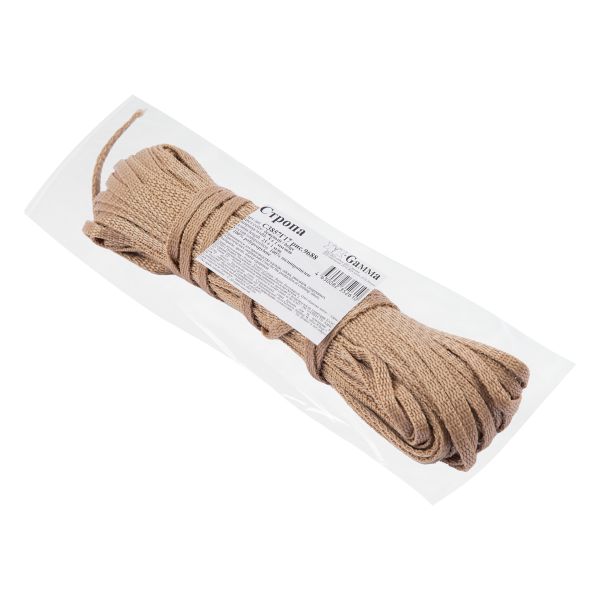 Стропа (ременная лента) 5 мм / 25 метров, толщ. 1.25 мм, [5.6 г/пог.м], 100% п/п, рис.9688, бежевый, Gamma С3857Г17