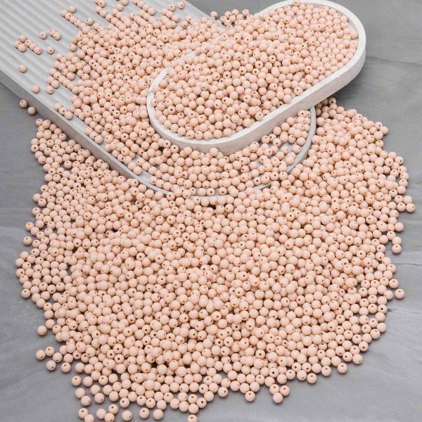 Бусины пластик ⌀6 мм, 500 г, матовые, круглые, 30881 телесный, 1AL139-1 , Astra&Craft