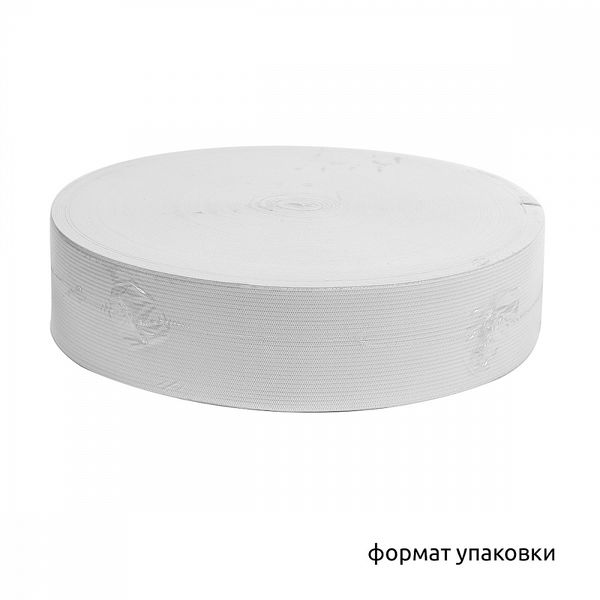 Резинка вязаная 50.0 мм / 40 метров, стандартная 3.9-4.3 г/п.м., белый