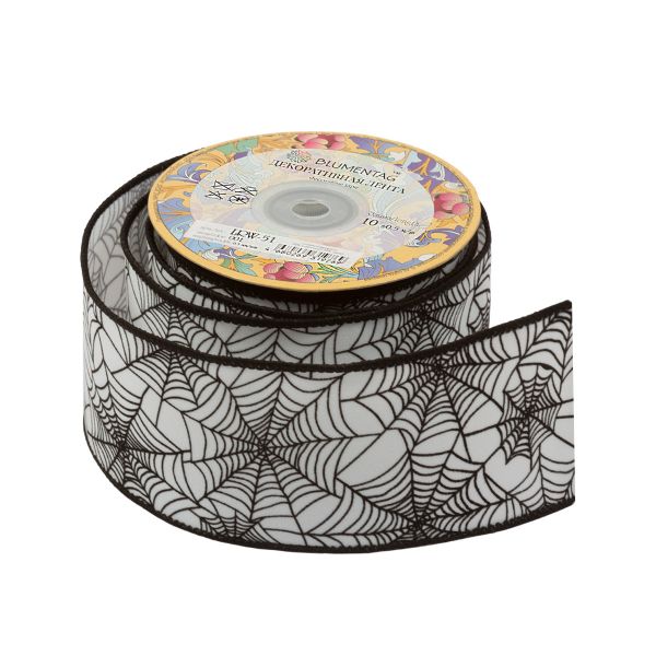 Лента декоративная 63 мм / 10±1 метров, 001 белый, Blumentag LRW-51