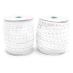 Застежки для бюстгальтера текстильные на ленте (1 ряд) 25 мм / 45.7 метра, шаг 15 мм, белый