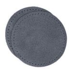 Заплатки пришивные из замши, круг ⌀8см с перфорацией, 2 шт, 100% кожа, 26 серый, 59121