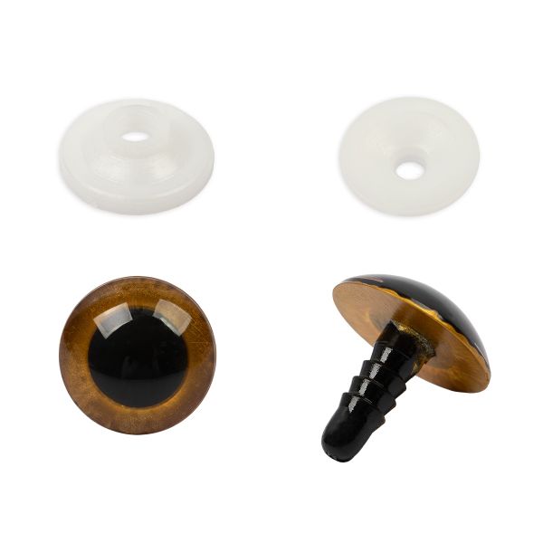 Глазки кукольные кристальные с фиксатором ⌀18 мм, 10 шт (5х2 шт), золотой, HobbyBe PGKS-18