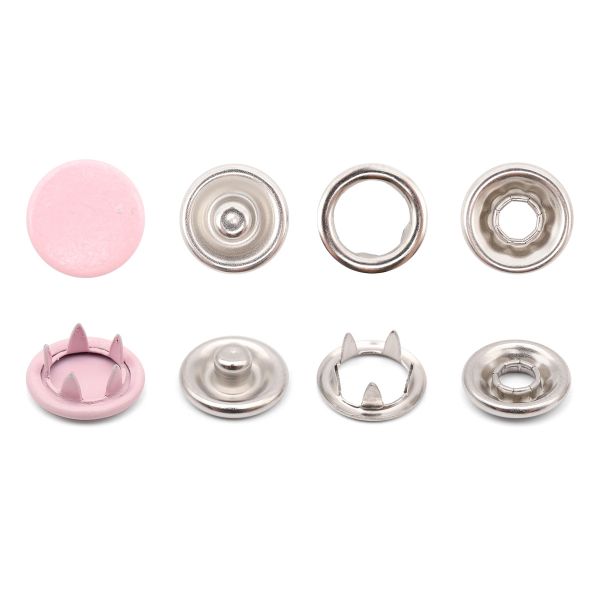 Кнопка рубашечная (джерси) закрытая ⌀9.5 мм, ≈144 шт, МЕТАЛЛ, эмаль, 133 св.розовый матовый, NEW STAR