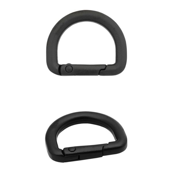 Карабин металл полукольцо 20 мм, черный матовый, MB_2232, 6 шт