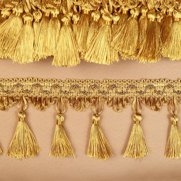 Бахрома отделочная широкая 100.0 мм / 10 метров, цв.6362, цв.золото