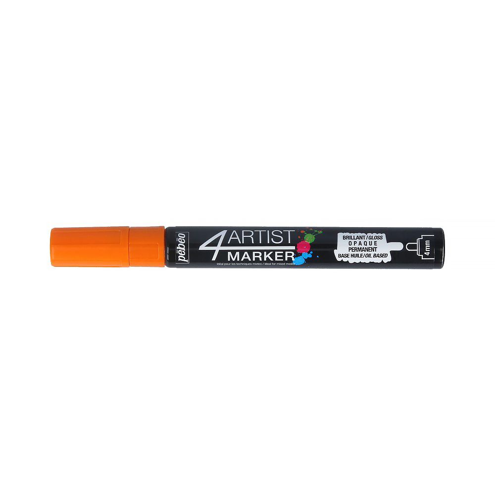 Маркер художественный 4Artist Marker на масляной основе 4 мм, перо круглое, 6 шт, 580135 оранжевый, Pebeo