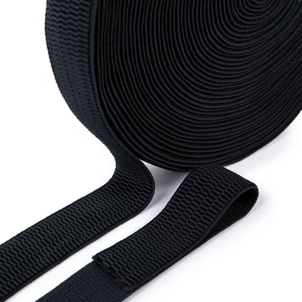 Резинка для подтяжек (помочная) 37.0 мм / 20 метров, черный, Gamma 0с756