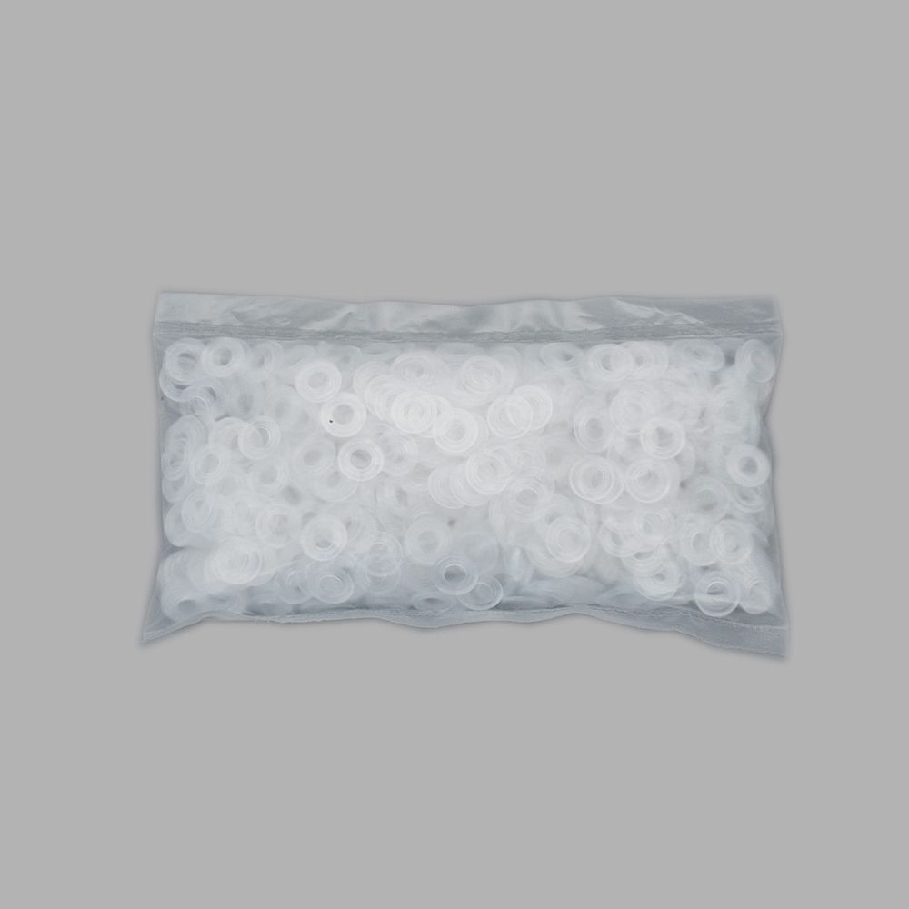 Кольцо уплотнительное пластик под кнопку и люверс 4 мм, прозрачный, 1000 шт