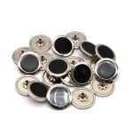 Часть кнопки Альфа (S-образная) ⌀25 мм (A-часть), 5/25 с кантом, металл/цв.эмаль, никель/черный, 20 шт, BIG