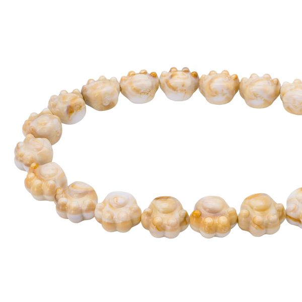 Бусины акрил 18.5х16.5х14 мм, 500 г, дымка, Кошачьи лапки, AD013 бело-коричневый, (7748712)7502 , Astra&Craft