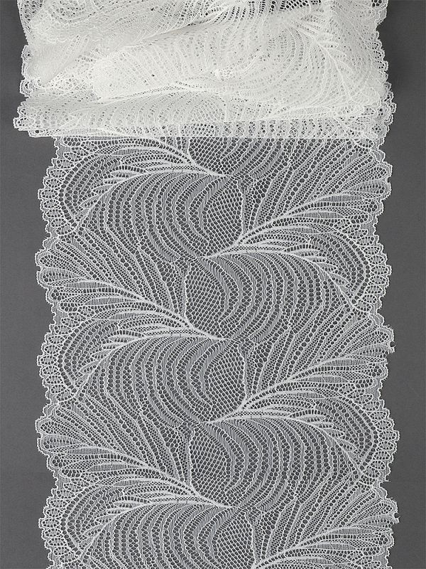 Кружево бельевое эластичное 215 мм / 2.7 м, 3517, цв.004 белый, Kruzhevo