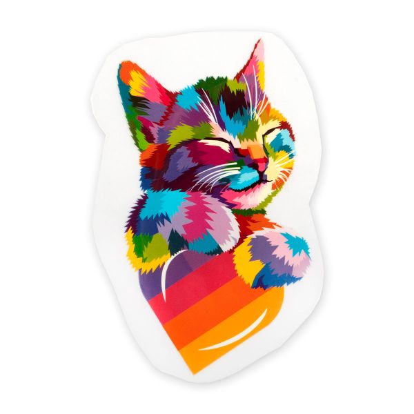 Термотрансфер M №01, 1 шт, M-015 кот с сердцем 9х14 см, Gamma 