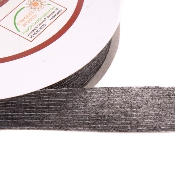Лента клеевая нитепрошивная по долевой 45 г/м², 20 мм, точечный клей PA+PES, 100 метров, серый, L4YP44, Danelli, OEKO-TEX®