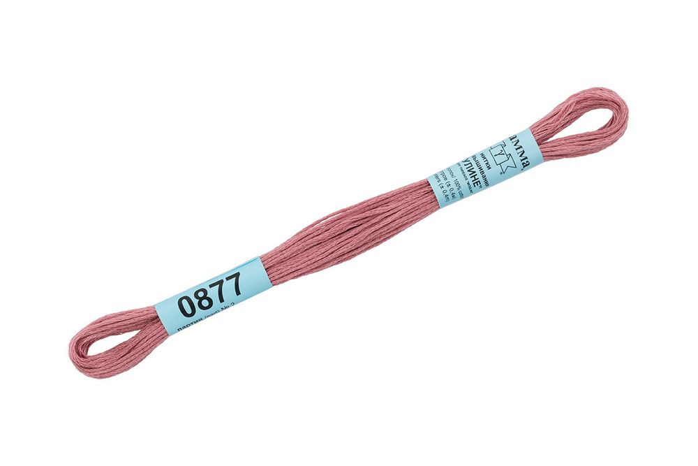 Мулине Gamma 100% хлопок, цв.0877 гр.розовый, 24 мотка по 8 метров