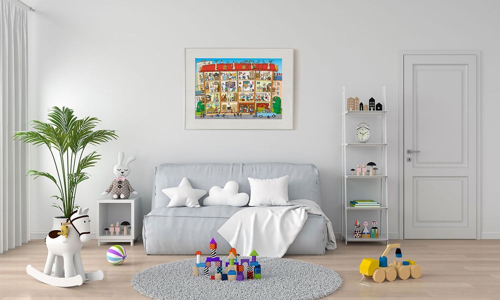 Пазл 2000 элементов, PZL-2000/31 Панельный дом и жители в нем, Фрея