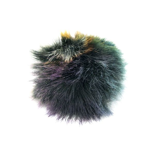 Помпон из искусственного меха 120 мм, 5 зеленый мультиколор