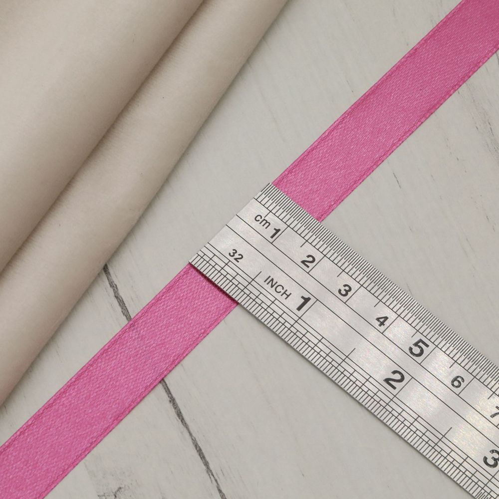 Лента атласная 1-сторонняя 12.0 мм / 22.86±1 метров, 023 светлая фуксия, Globus