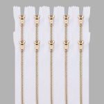 Молния металл джинсовая Т5 (5 мм) 1 зам., н/раз., 18 см, белый, 39124/18-3, 10 шт