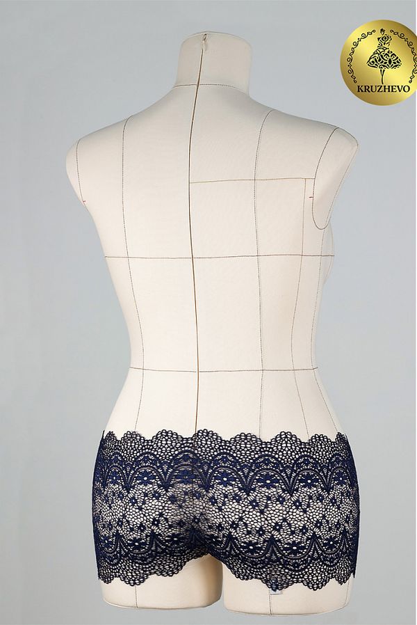 Кружево бельевое эластичное 220 мм / 10 м, 241, цв.S919 т.синий, Kruzhevo