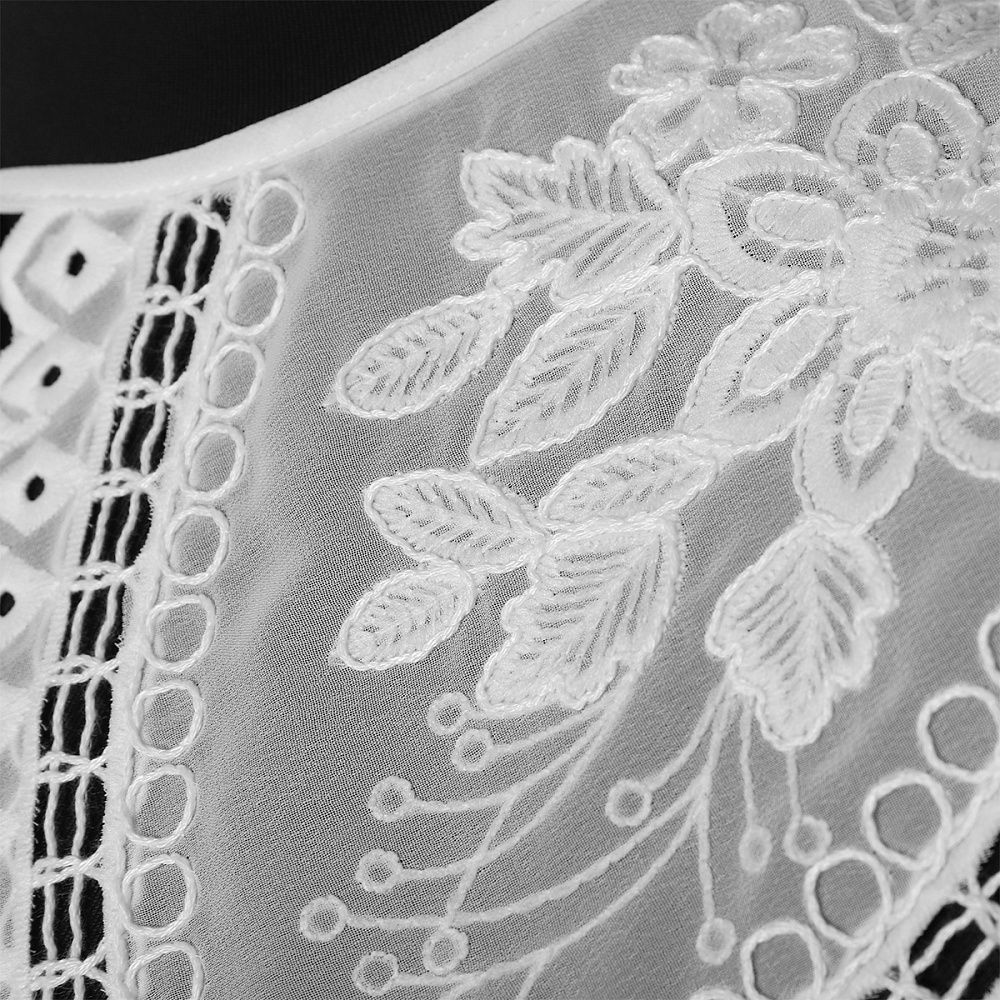 Пришивной кружевной воротник ажурный 24х55 см, цв.белый, 1 шт, Kruzhevo