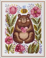 Набор для вышивания 8-542 "Медвежонок с пчелами", 16.5 х21.5 см, Klart, 8-542