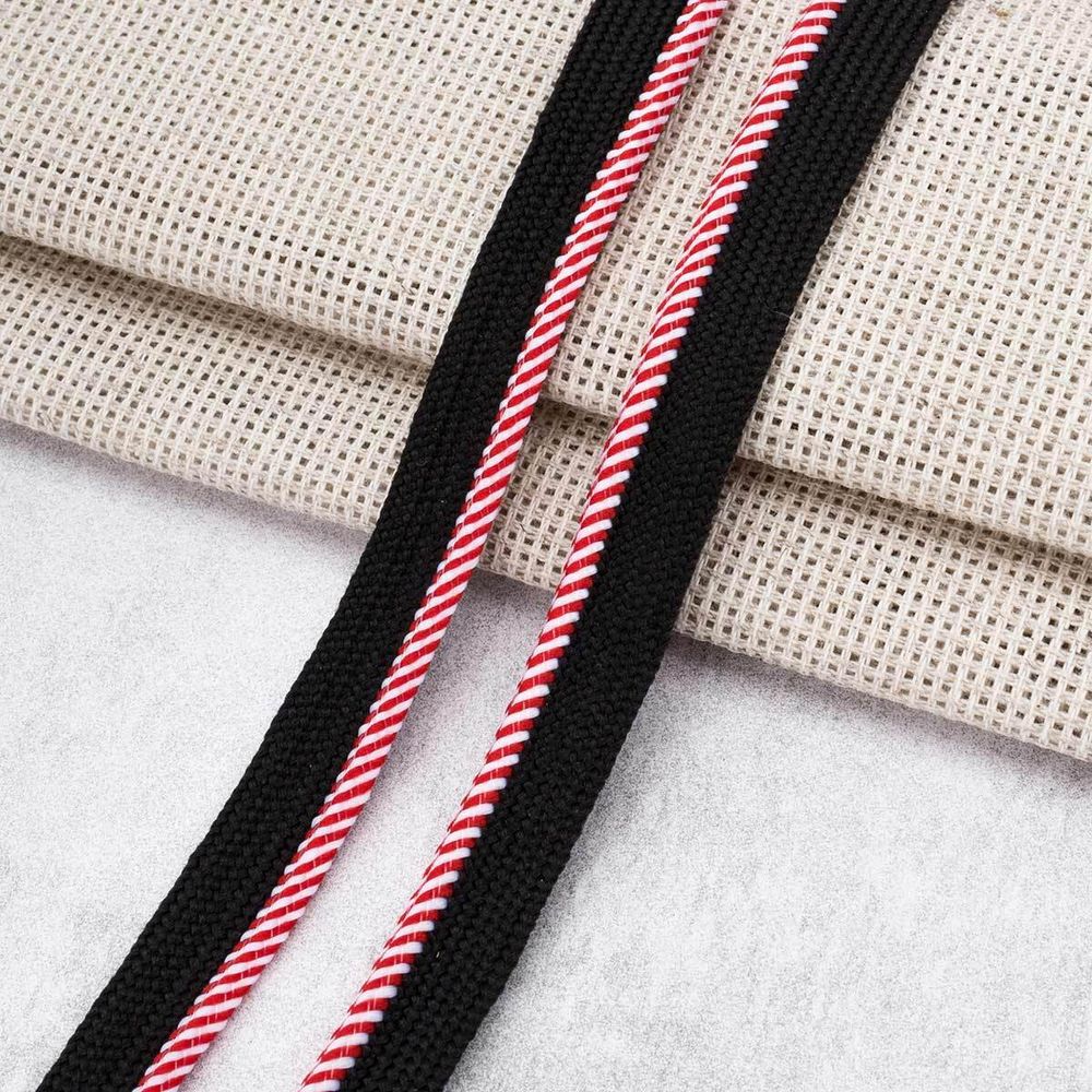 Кант декоративный 11 мм / 27.43 метра, черный/26 красный, 3Al307