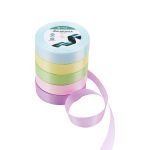 Набор атласных лент 5 цветов по 23.0 мм / 23 метра, пастельный микс