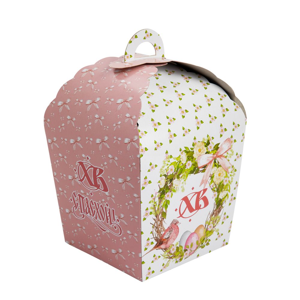 Коробка под кулич 17х17х26 см, Весенняя Пасха, S-Chief CBC-011