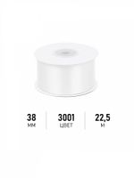 Лента атласная 1-сторонняя 38.0 мм / 22.5±1 метра, 3001 кипенно-белый, Magic4Hobby