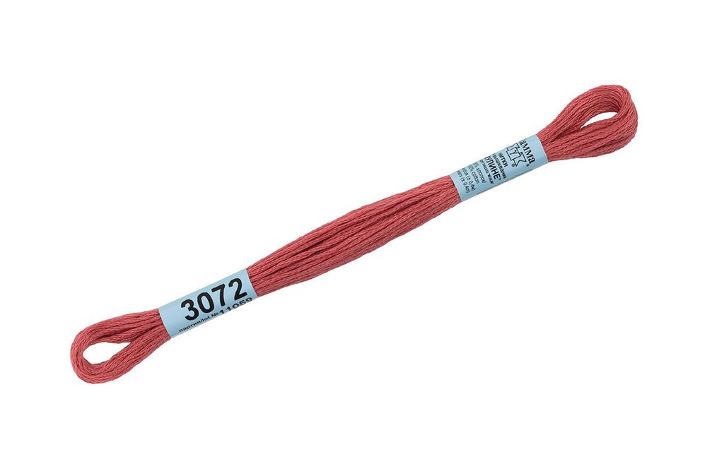 Мулине Gamma 100% хлопок, цв.3072 т.т.розовый, 24 мотка по 8 метров