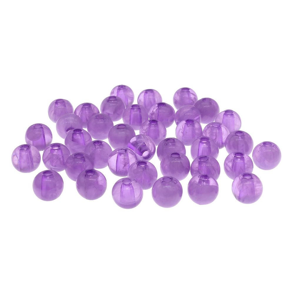 Бусины полупрозрачные пластик, 8 мм, 20гр, 70±4шт, Астра, 024 фиолетовый