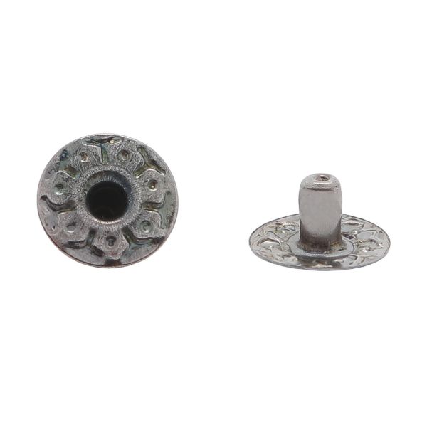 Кнопка Альфа (S-образная) ⌀10.0 мм, ≈144 шт, СТАЛЬ, черный никель, NEW STAR