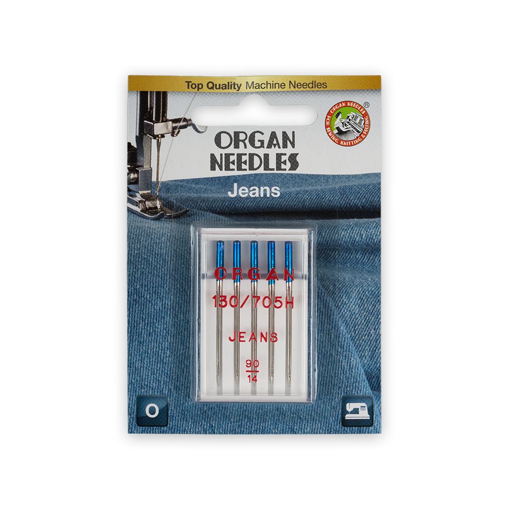 Иглы для бытовых швейных машин Organ для джинсы, 5 шт, 5524090BL 90
